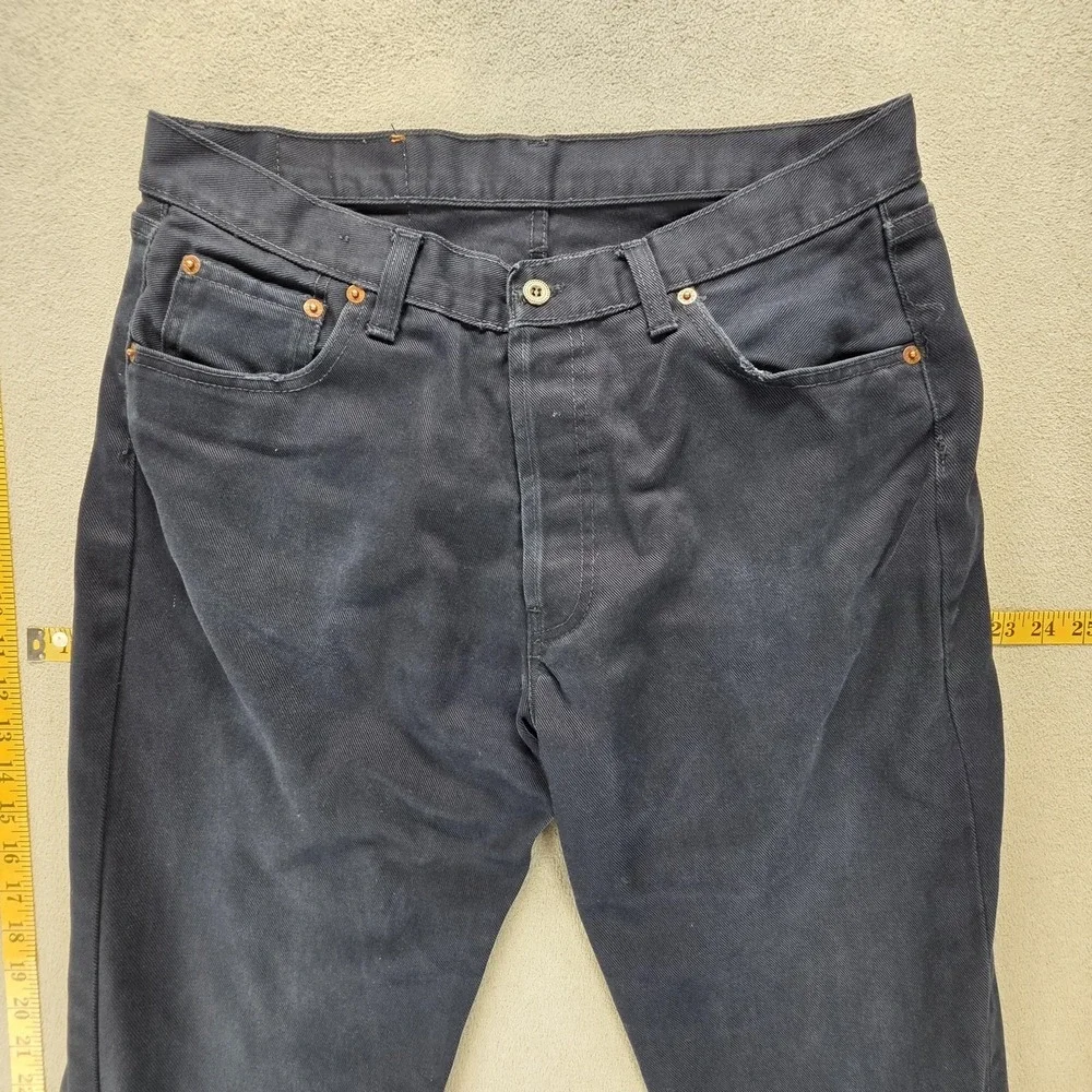 VTG Levis 501 Jeans Mens Blue Dark Wash Straight Button Fly Made USA Fits 32x30